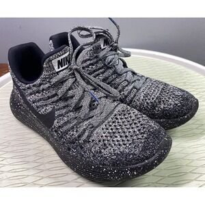 Nike Lunarepic Flyknit 2 Women's Running Shoes Sneakers Black/White Oreo Sz. 6‎